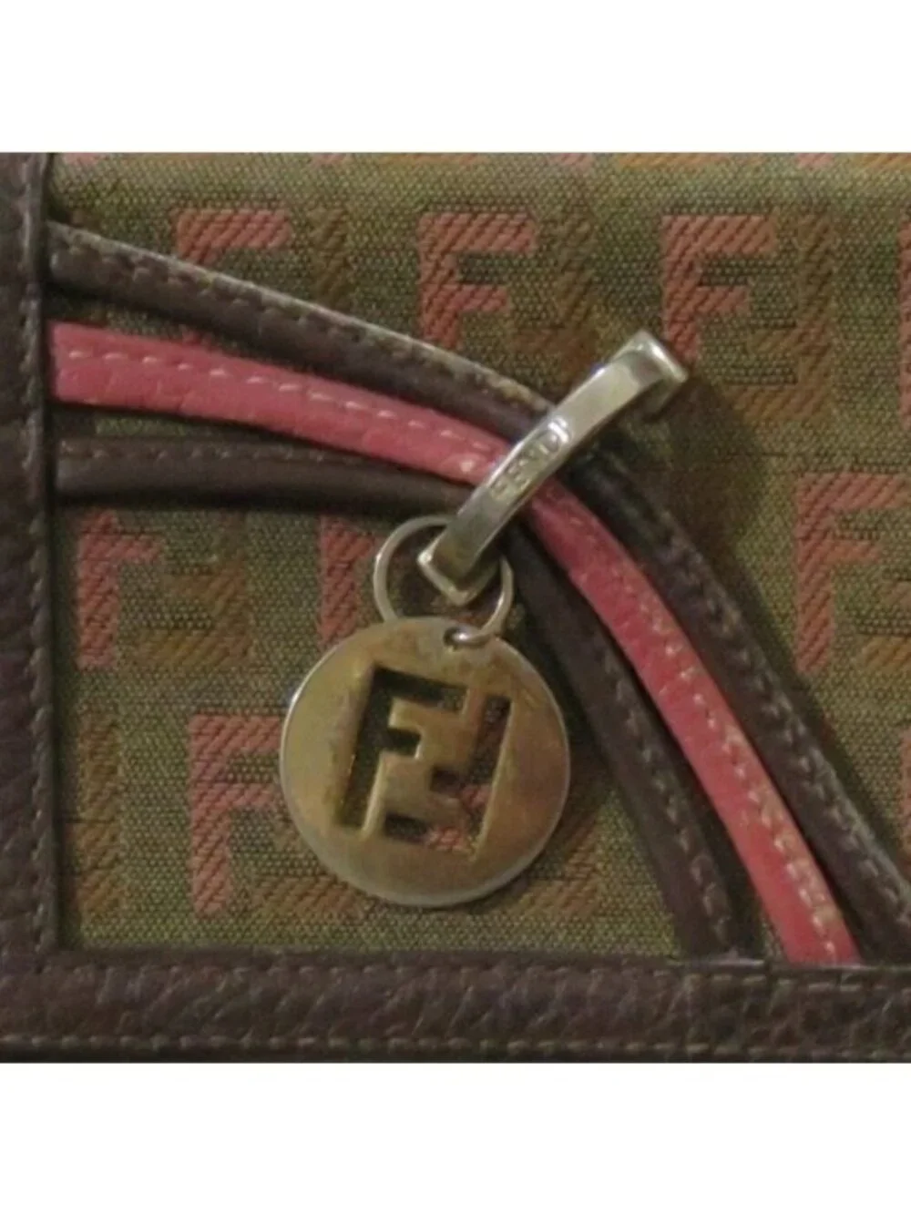 Fendi Monogram Logo Canvas & leather medium wallet Vintage piece with COA - Picture 3 of 14